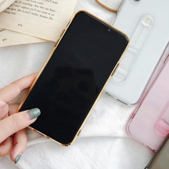NWT iPhone MAX/XS/XS/7/8 Clear Gold Holder Case - Picture 4 of 5